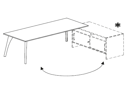 Письменный стол на металокаркасе с возможностью установить тумбу Attiva 200K / C40N 