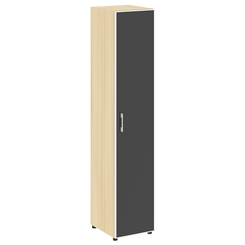 Шкаф высокий узкий для документов с черным стеклом в алюминиевой раме правый (нужен топ)