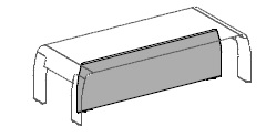 Фронтальная панель для письменного стола в коже ( для столов 180 - 180AD - 180AS - 210K - 280RK - VP180 - VP180AD - VP180AS - VP210K - VP280RK)