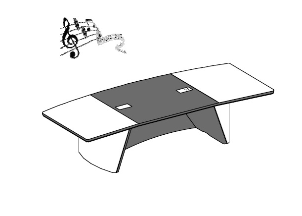 Мультимедийный письменный стол в коже и шпоне,с фронтальной панелью, с металической вставкой в опорах iSixty S270MHI 