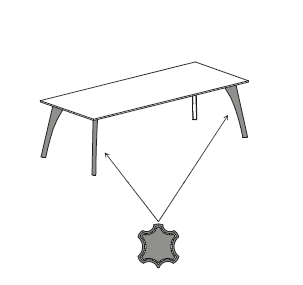 Стол письменный на металокаркасе в коже Attiva C180 / C18N 