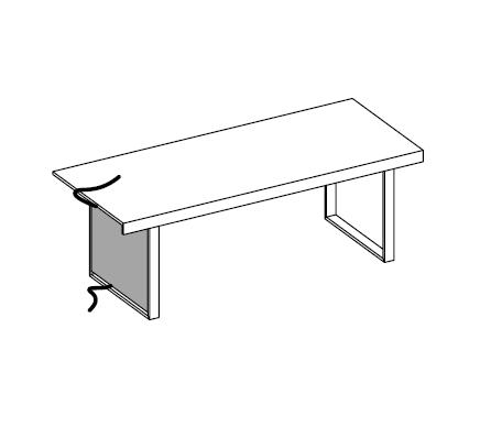 Письменный стол + 1 боковина для вертикальной проводки кабеля (картер) Essence AES 25106 