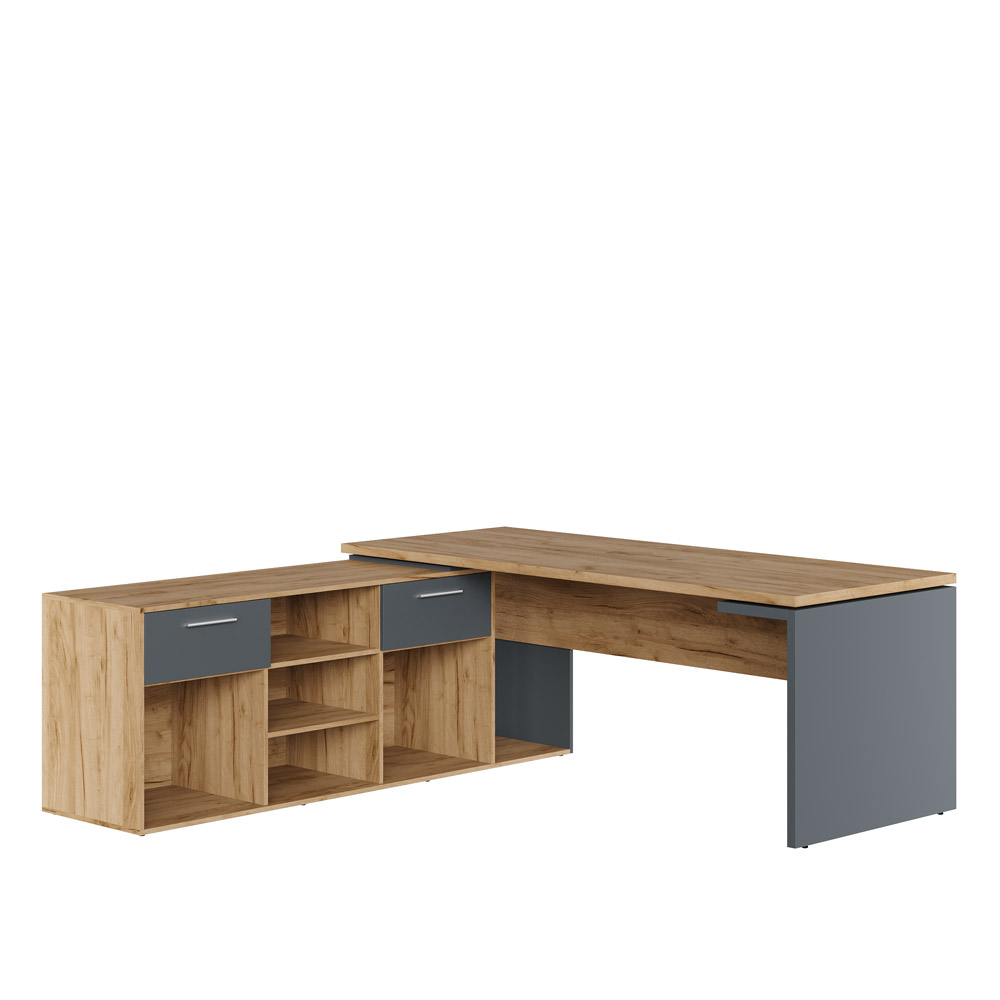 Стол руководителя на опорной креденции левый