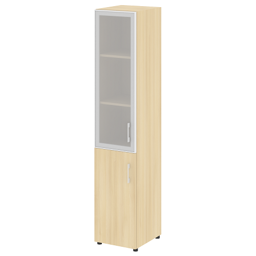 Шкаф высокий узкий для документов со стеклом в алюминиевой раме левый (нужен топ)