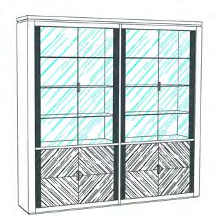 Комбинированный шкаф со стеклом