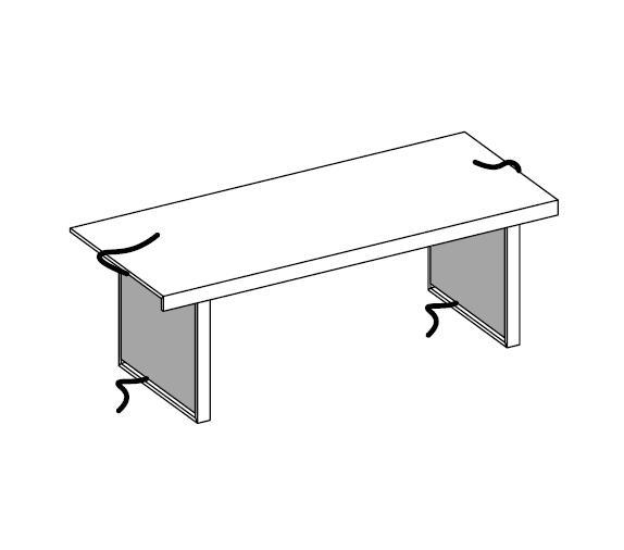 Письменный стол + 2 боковины для вертикальной проводки кабеля (картер)