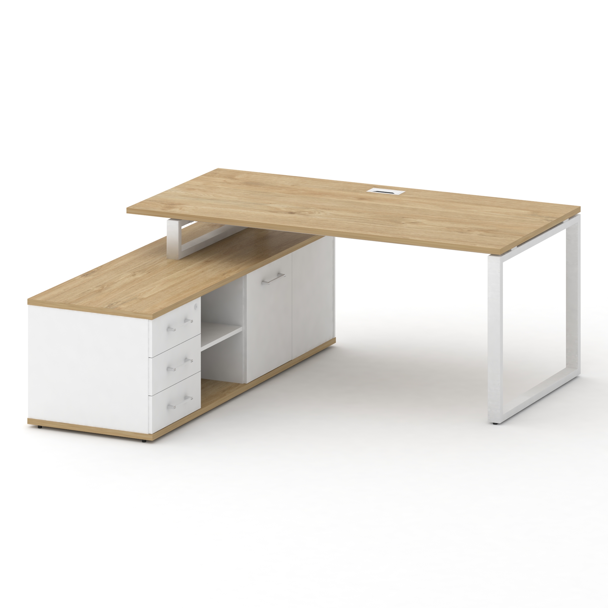 Стол руководителя с опорной тумбой , левый