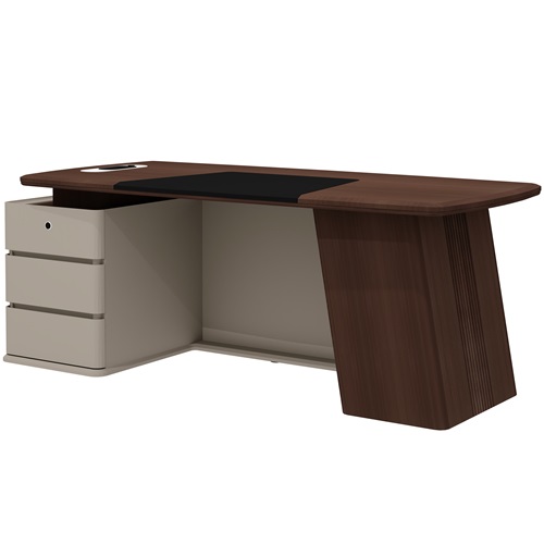 Стол руководителя левый с тумбой и беспроводной зарядкой