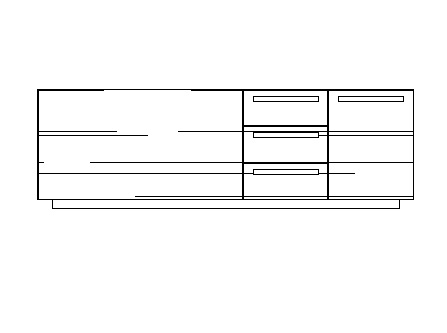 Правая или левая сервисная опорная тумба с 1 дверкой и 3-мя ящиками