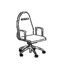Кресло для руководителя со средней спинкой с синхро-механизмом
