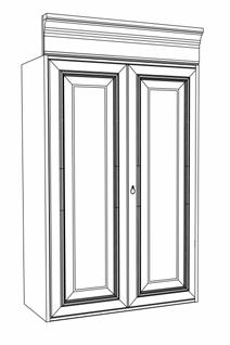 Верхний модуль с деревянными дверьми