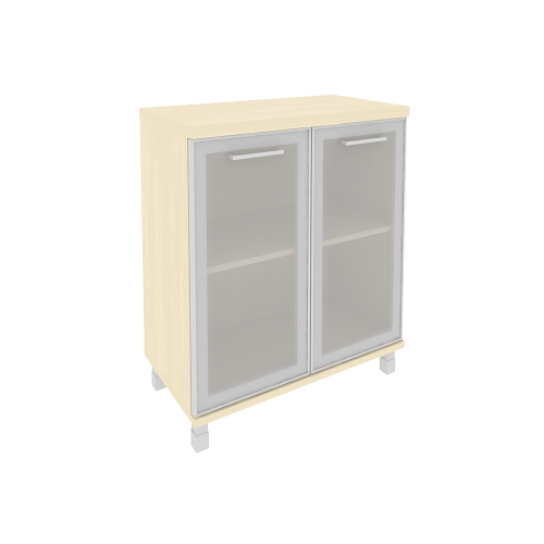 Шкаф низкий со стеклом в рамке 
