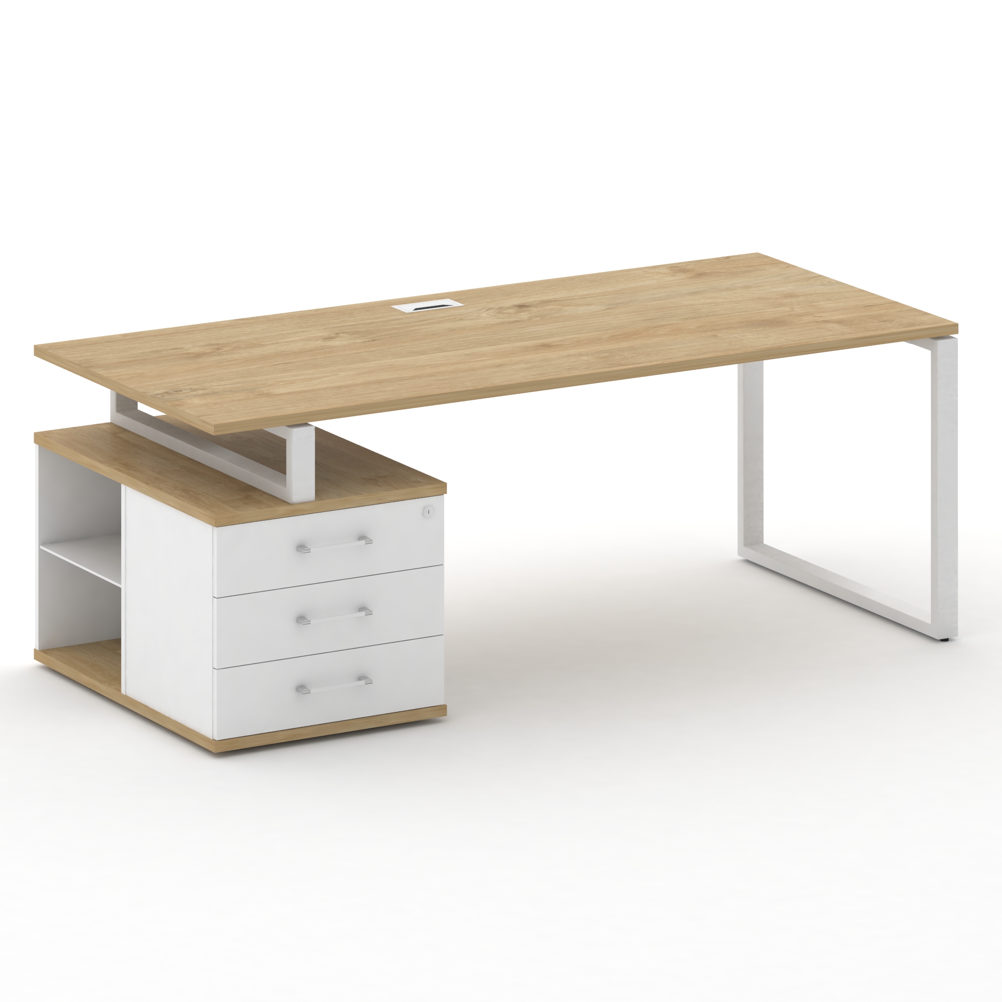 Стол руководителя с опорной тумбой, левый