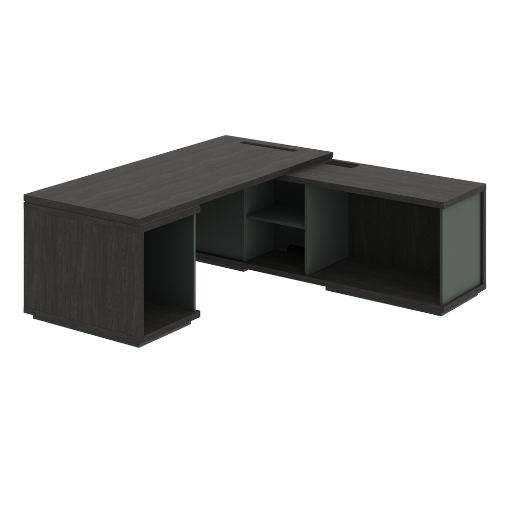 Стол руководителя с опорными тумбами правый.( нужно добавить наполнение тумб)