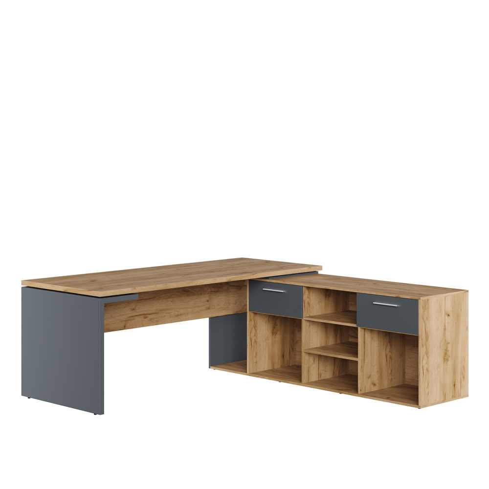 Стол руководителя на опорной креденции правый