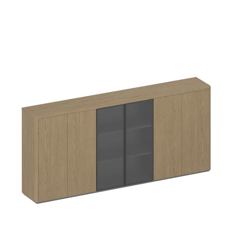 Шкаф для документов средний комбинированный 6-дверный (закрытый+со стеклом+закрытый)