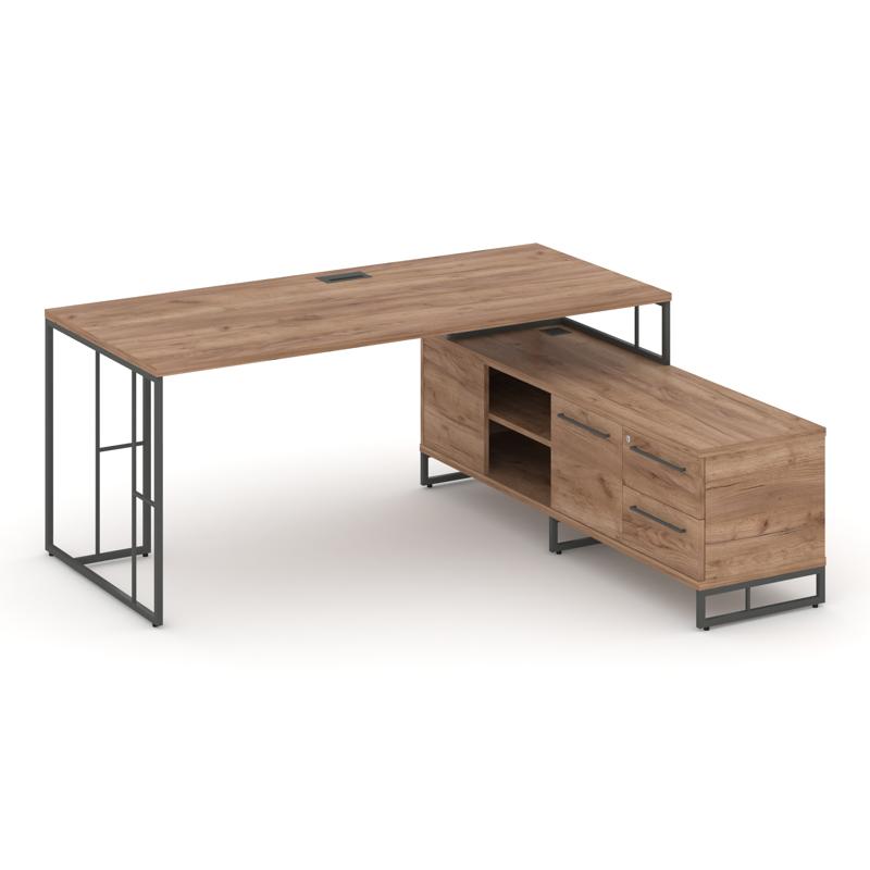 Стол руководителя на опорной тумбой правый