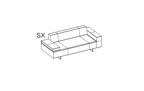 Левосторонний двухместный диван