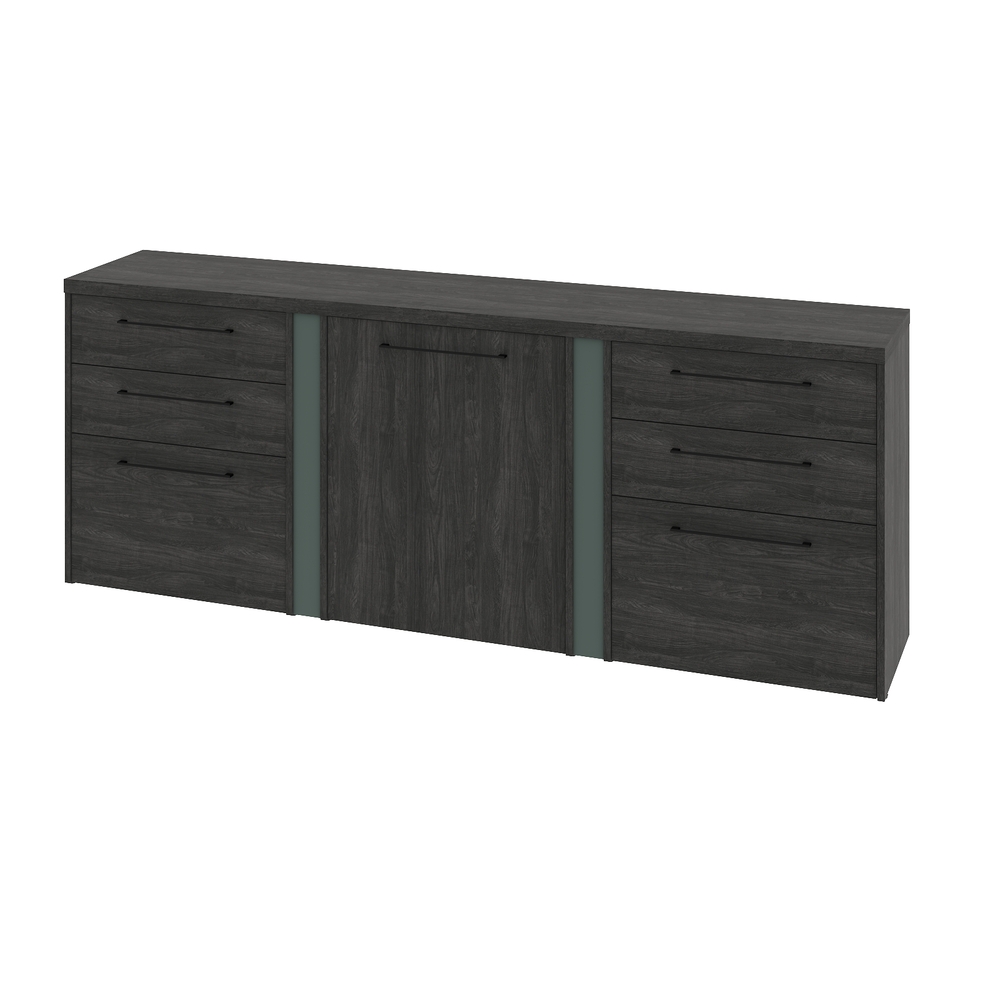  Греденция трехсекционная с дверью ЛДСП левой и 2-мя наборами ящиков