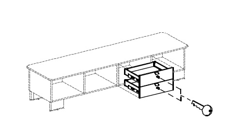 2 ящика с 2-мя замками для одного отделения для приставок RE и EK, письменных столов K, RK, AD, AS, RAD, RAS