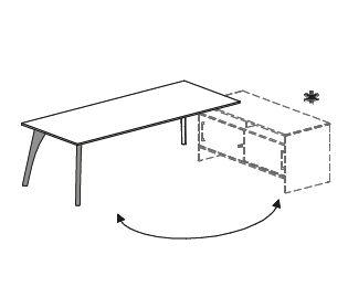Письменный стол на металокаркасе в коже с возможностью установить тумбу Attiva C200K / C18N 