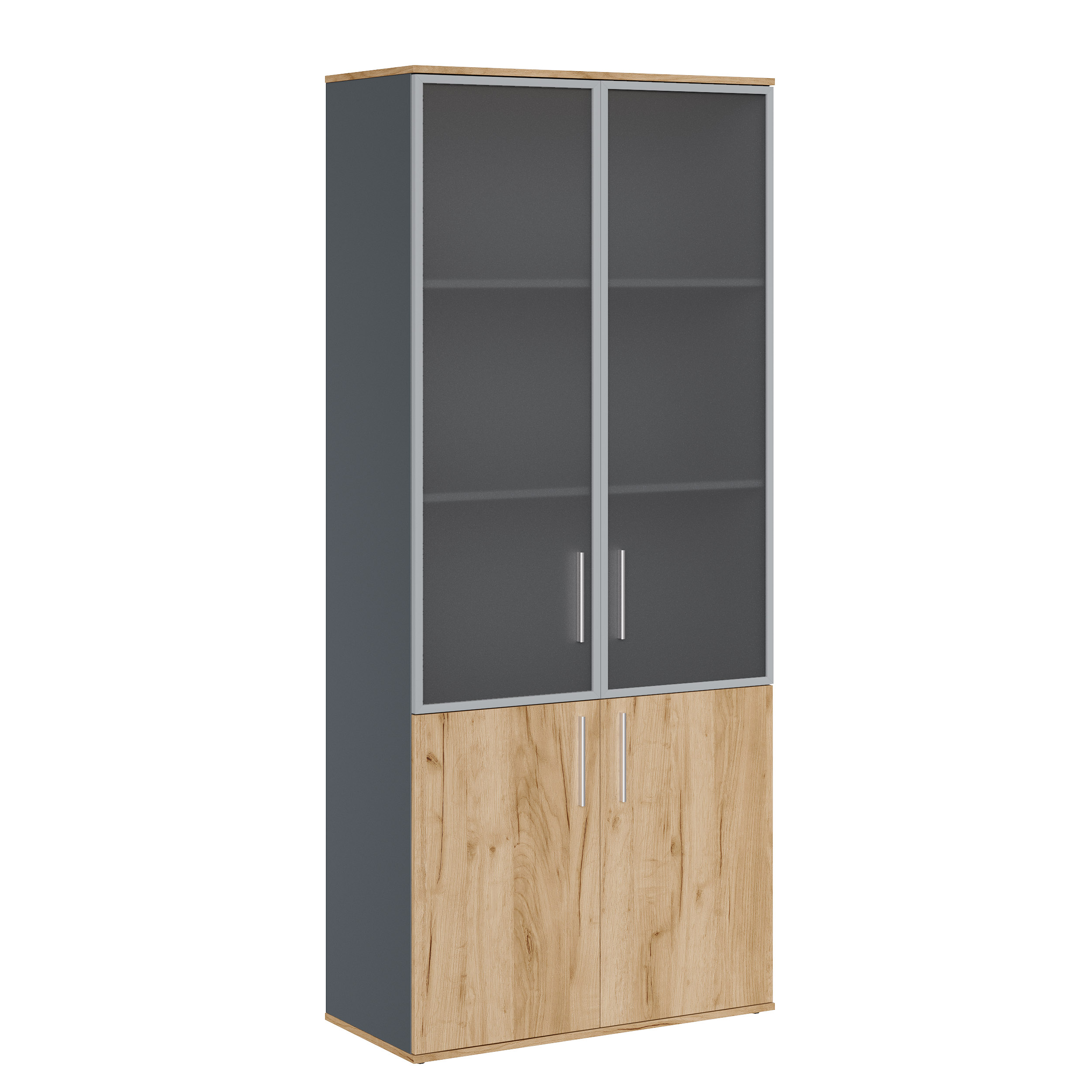 Шкаф для бумаг со стеклом в алюминиевой раме 