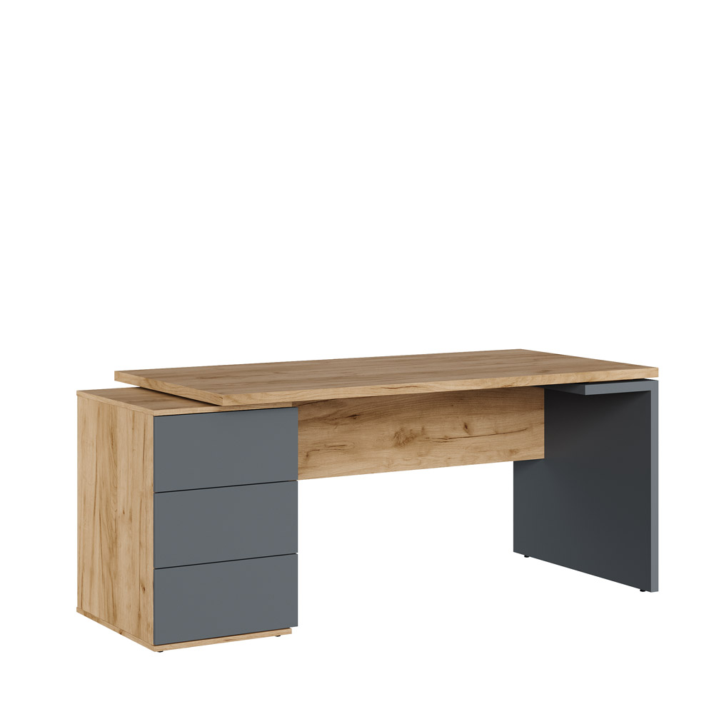 Стол руководителя на опорной тумбе левый