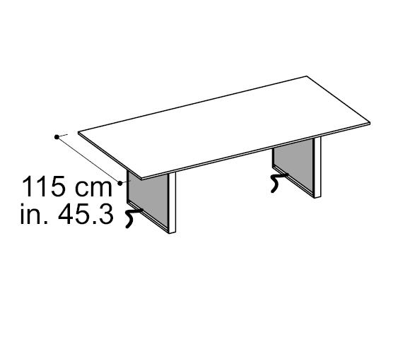 Стол переговорный ширин. 115 см + 2 боковины для вертикальной проводки кабеля (картер)