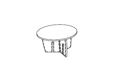Круглый стол с деревянной столешницей и кожаными боками, 5 мест