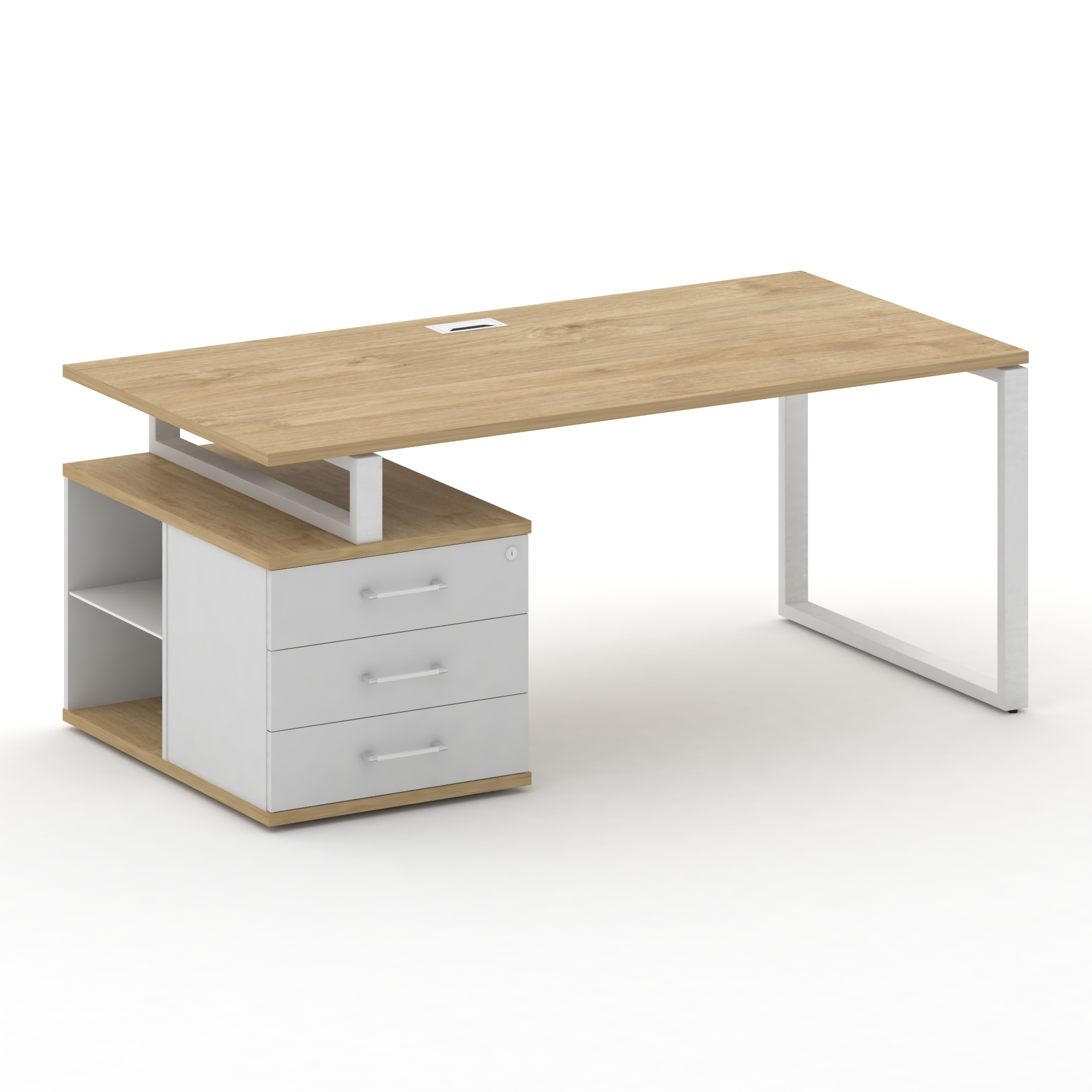 Стол руководителя с опорной тумбой, левый