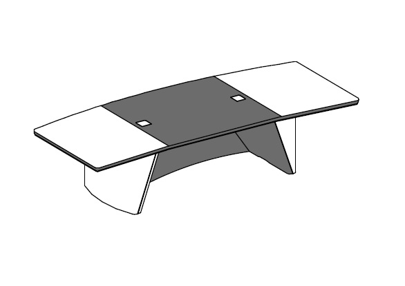 Письменный стол в коже и шпоне,с фронтальной панелью, с металической вставкой в опорах iSixty S210HI 