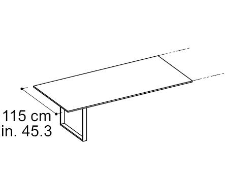 Терминальная столешница ширин. 115 см для переговорного стола