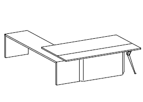 Письменный стол с боковой приставкой и лицевой панелью Genesis 210PH 