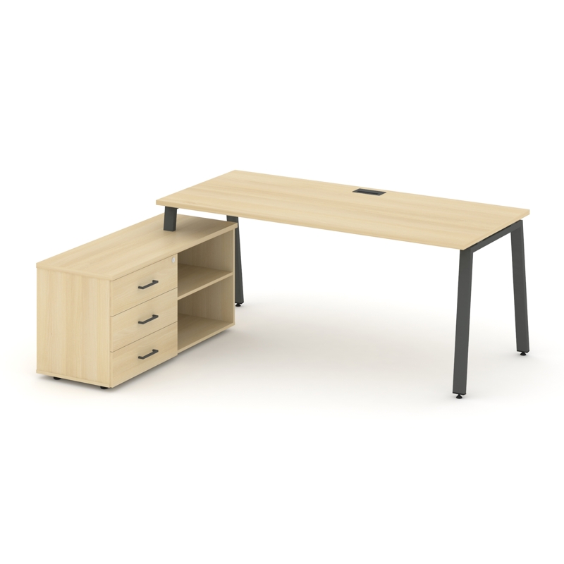 Стол руководителя на А-образных опорах с тумбой левой