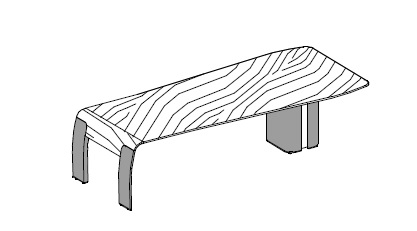 Письменный стол: столешница и боковины в дереве, опоры и колонна обтянуты кожей