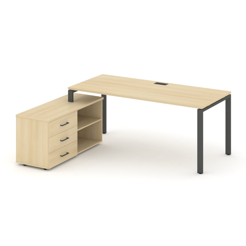 Стол руководителя на П-образных опорах с тумбой левой