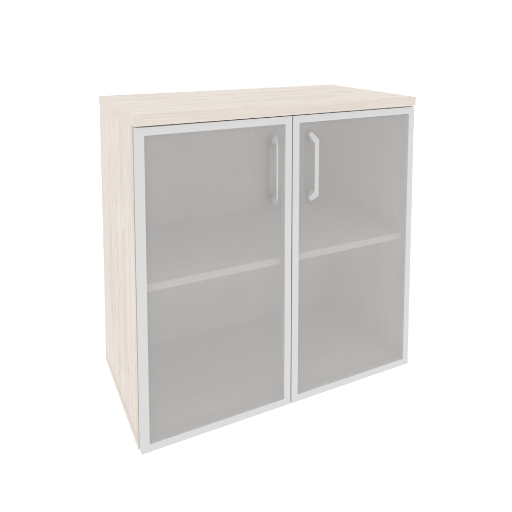 Шкаф низкий широкий (2 низких фасада стекло в раме)