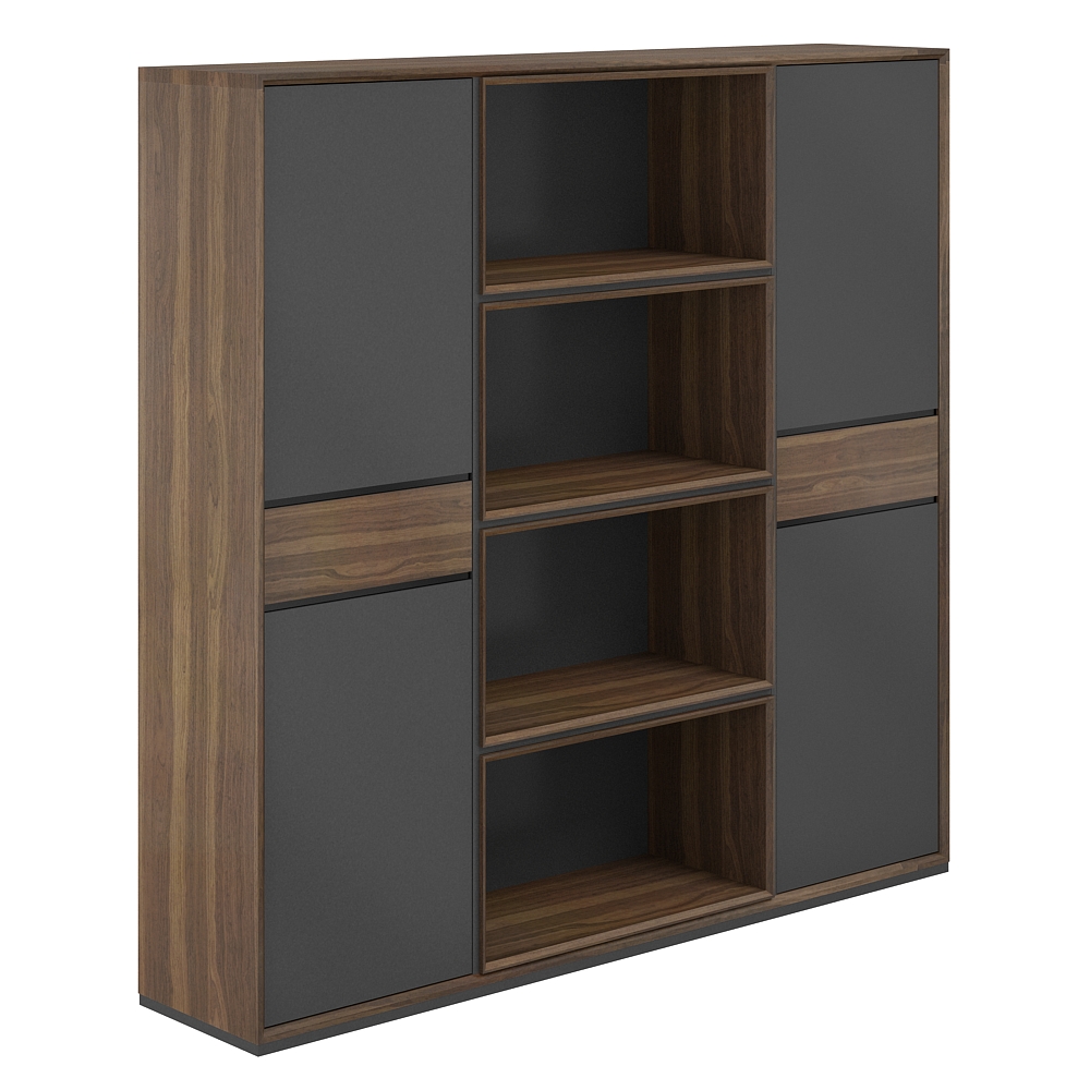 Шкаф высокий трехсекционный полки/для одежды