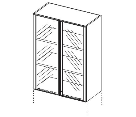 Шкаф-надстройка с стеклянными дверками