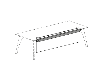 Фронтальная Меломиновая панель с кожаной вставкой  для стола с коническими опорами