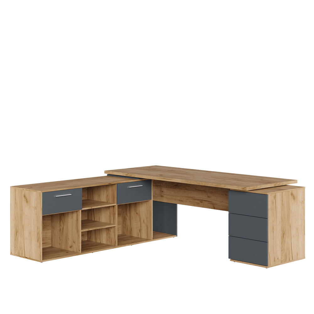 Стол руководителя на опорной креденции левый