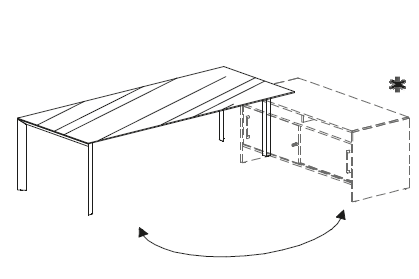 Письменный стол на металокаркасе со стеклом и возможностью установить тумбу