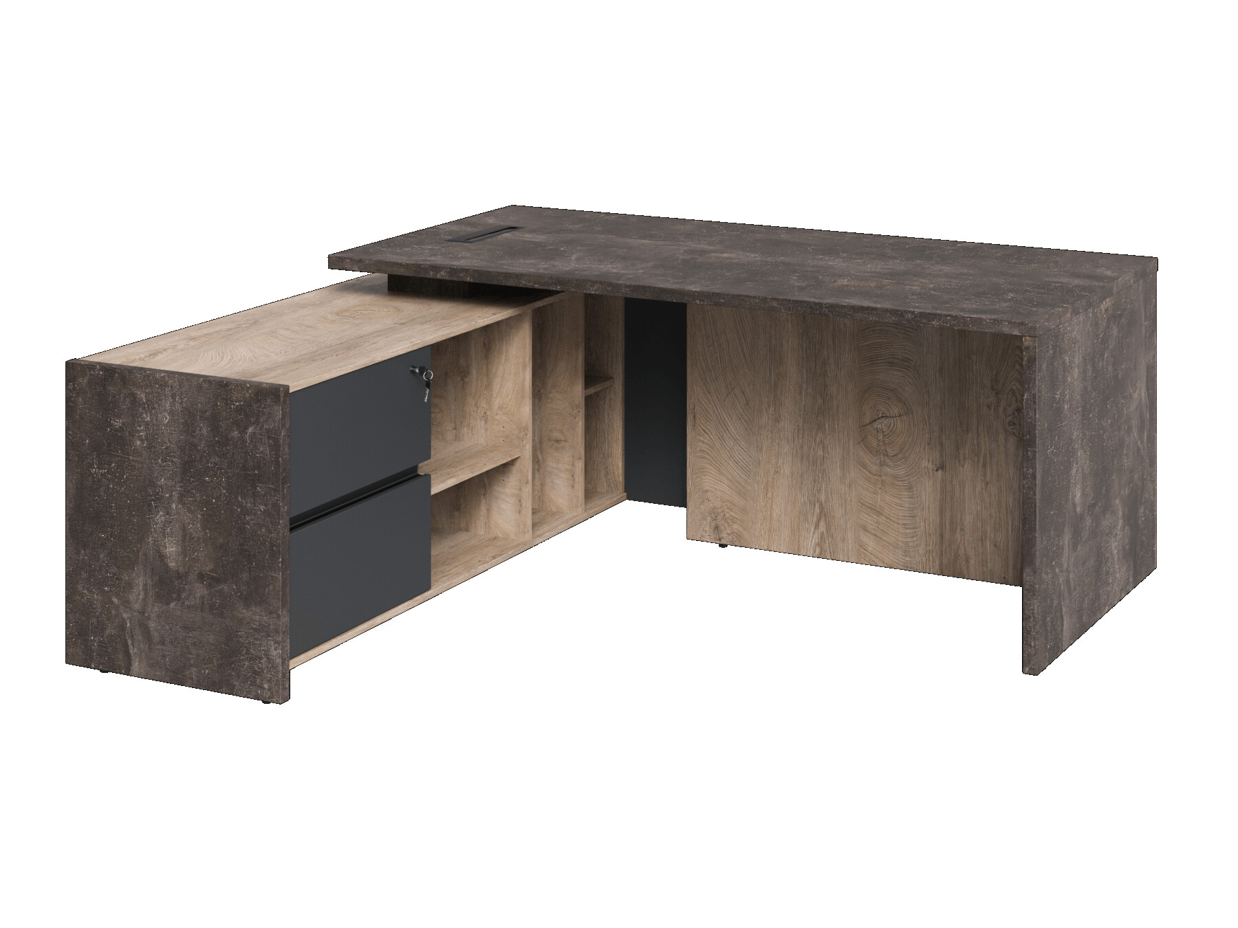 Стол руководителя с тумбой левый