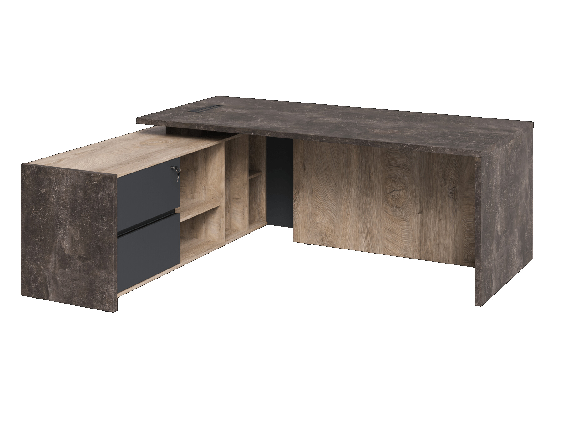 Стол руководителя с тумбой левый