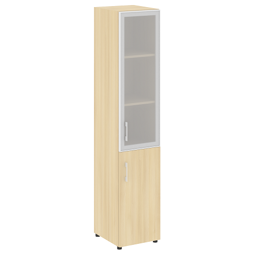 Шкаф высокий узкий для документов со стеклом в алюминиевой раме правый (нужен топ)