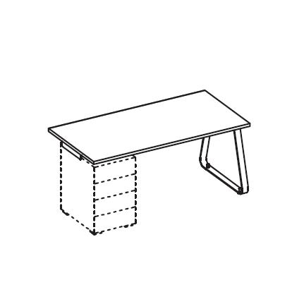 Письменный стол для опорной тумбочки MYPOD AMP 10105E1V1 