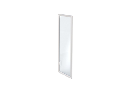 Дверь с матовым стеклом в алюминиевой рамке (правая)