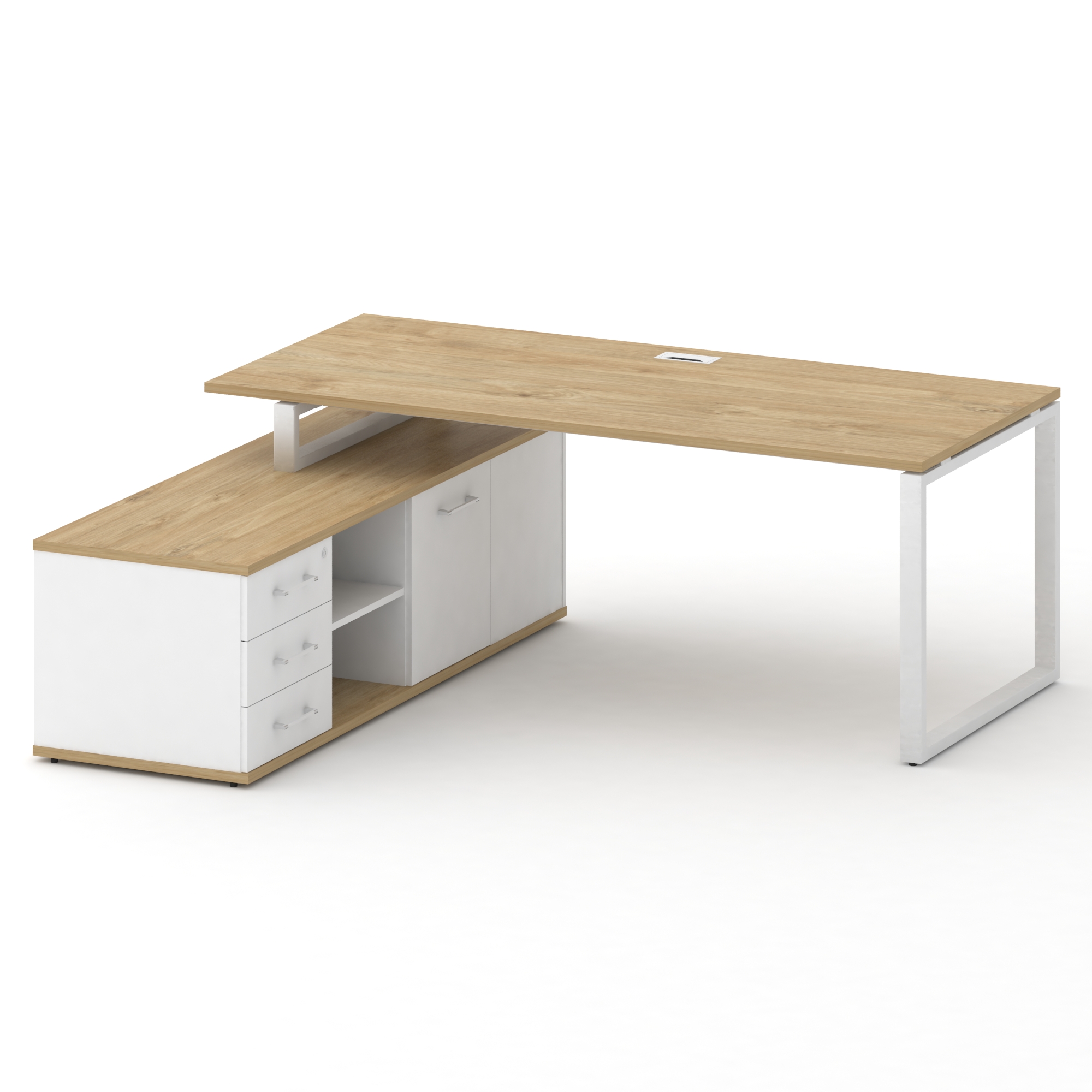 Стол руководителя с опорной тумбой , левый 