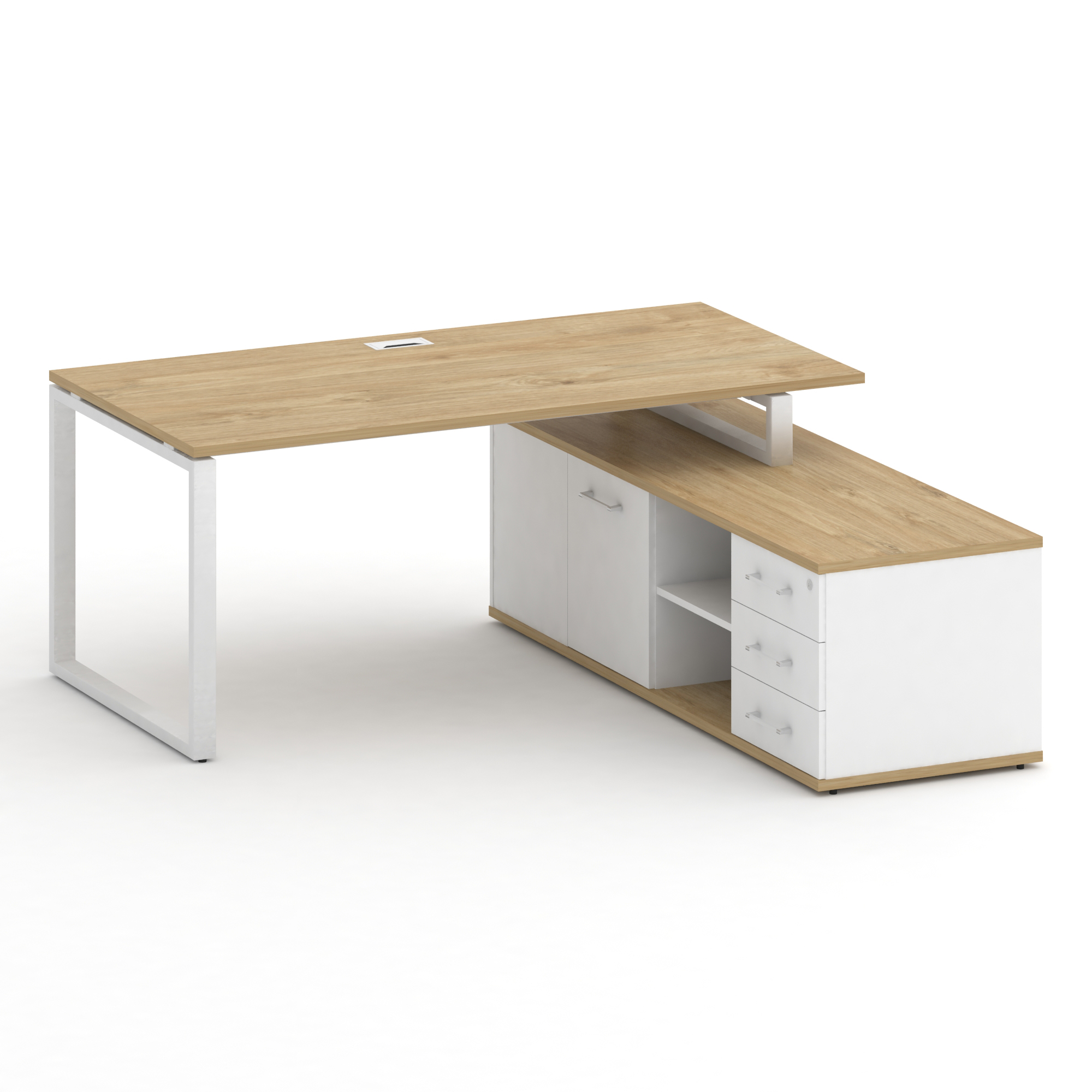 Стол руководителя с опорной тумбой ,правый