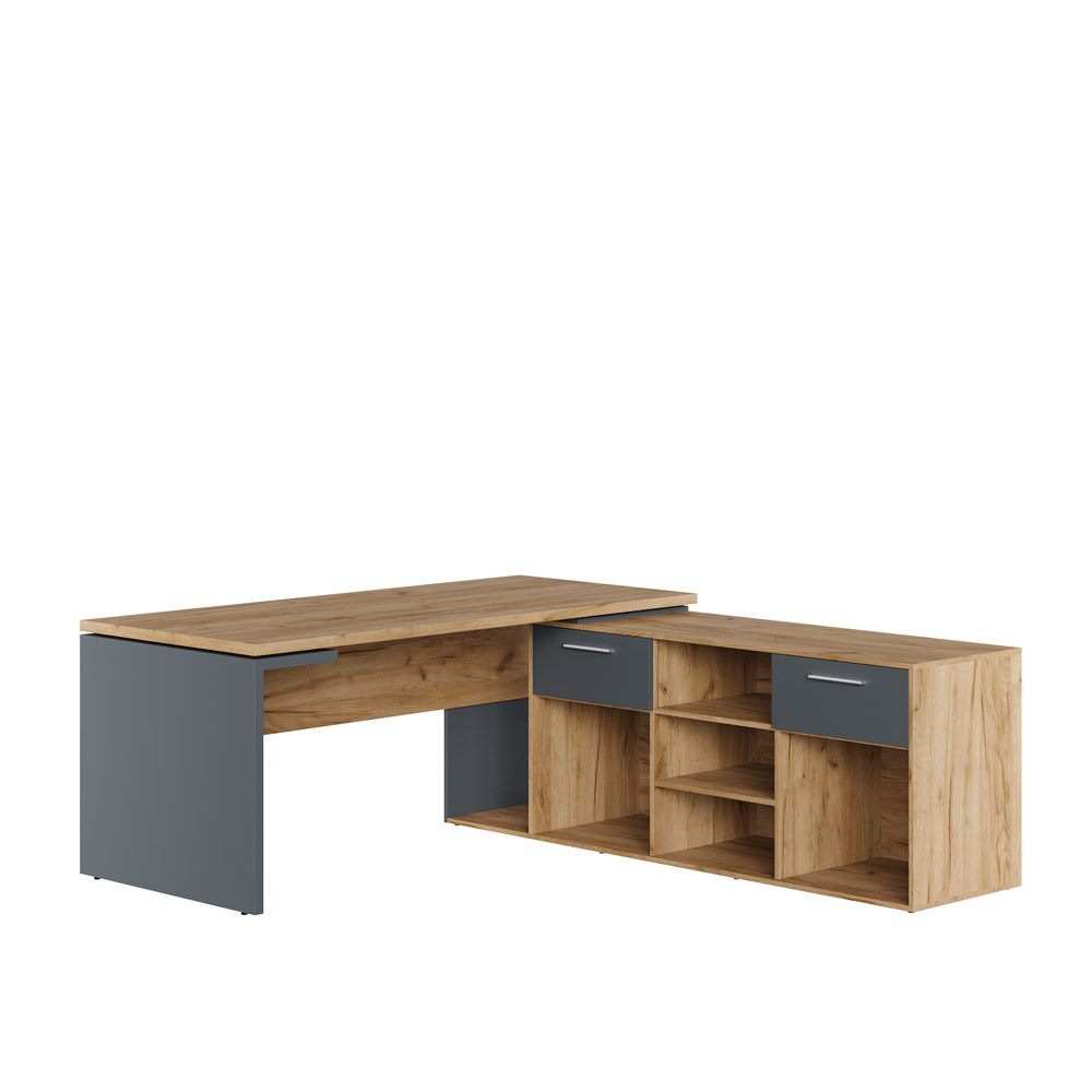 Стол руководителя на опорной креденции правый